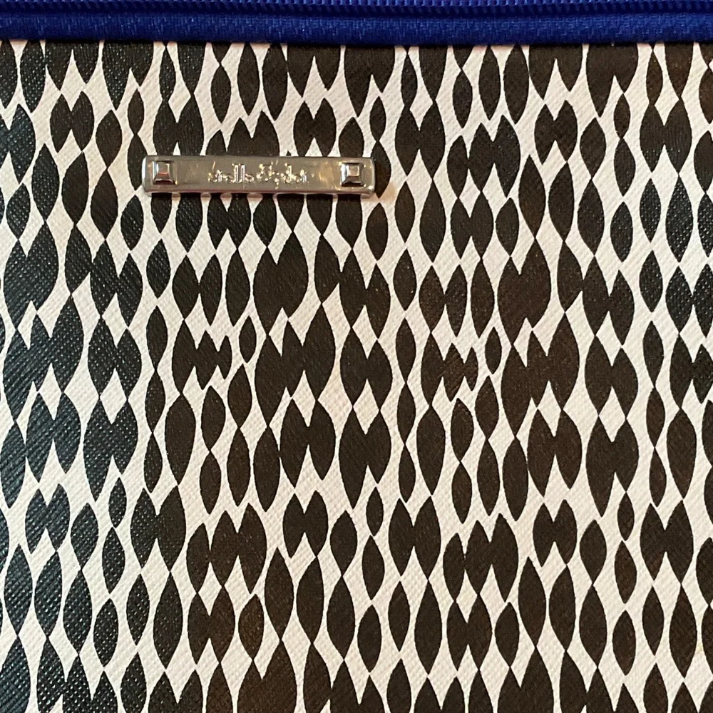 Stella & Dot Laptop Cover Black an White print with blue interior